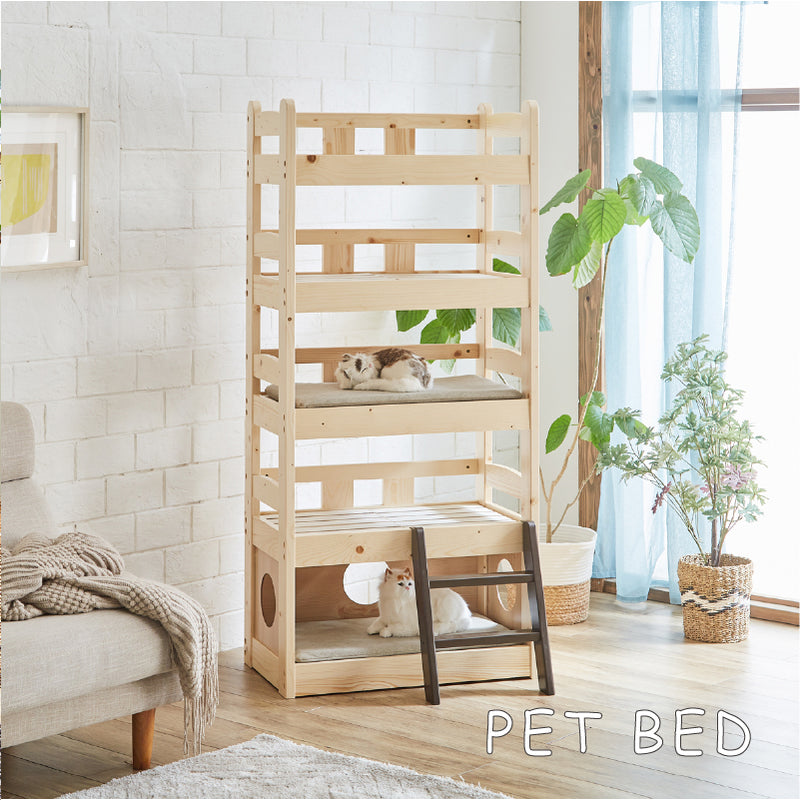 ペットベッド 5段 木製 すのこ ベッド 猫 犬 ペット用 犬用 猫用 木製ベッド すのこベッド ペット用ベッド ペット用品 ペット家具 寝具 シンプル かわいい 可愛い おしゃれ PB-05