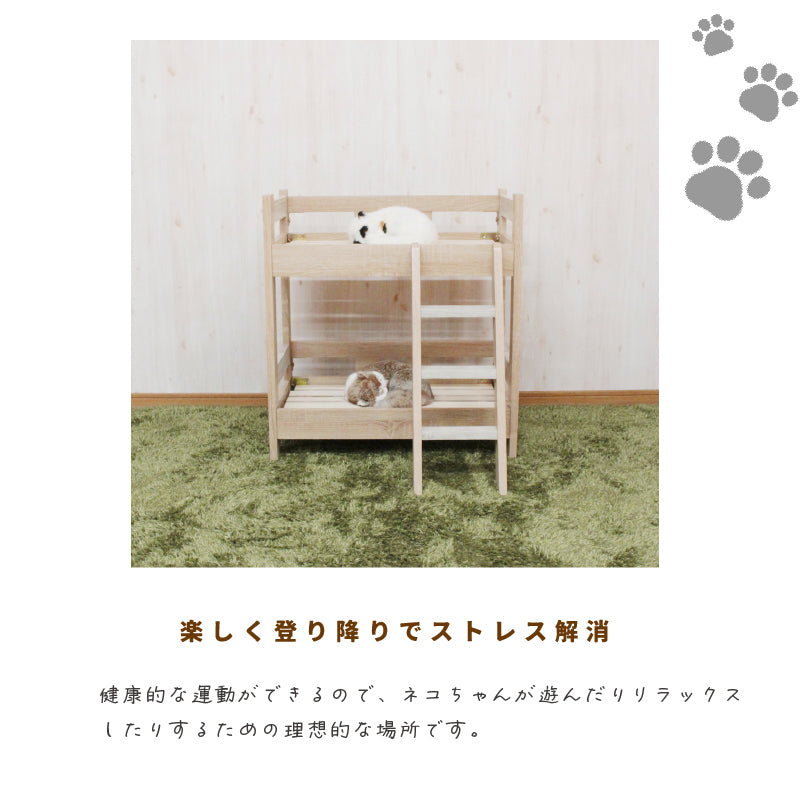 ペットベッド 2段 木製 すのこ ベッド 猫 犬 ペット用 犬用 猫用 木製ベッド すのこベッド ペット用ベッド ペット用品 ペット家具 寝具 シンプル かわいい 可愛い おしゃれ pb-coco