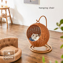 ペット ハンギング チェアー チェア ペットグッズ ラタン ポリエステル スチール 耐荷重15kg 猫 犬 シンプル クッション付き コンパクト 頑丈