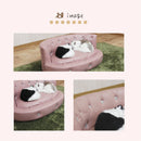 ペットソファ ペットグッズ ファブリック ソファー 猫 犬 傷に強い 特殊生地 安全設計 撥水 はっ水 高級感 エレガント ピンク 姫系 ボタン留め Mサイズ mサイズ ミニソファ