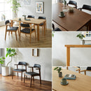 ローサ ダイニング ダイニングセット 5点 4人用 ダイニングテーブル ダイニングチェア オーク ラバーウッド ウォールナット PVC 幅150 椅子4脚 ウレタン樹脂 ラッカー塗装 モダン おしゃれ 長方形 ブラウン ナチュラル 木目【大型商品】
