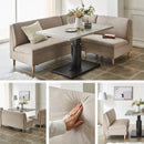 KaguBuy モカ オルタ ダイニングソファセット ソファ テーブル 4点 コーナーソファ ダイニングセット 丸形 角形 組立設置付【大型商品】