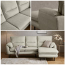 KaguBuy セラ  撥水 傷につよい カウチソファ 幅220cm 左カウチ 右カウチ オットマン 組み替え自由 3人掛け 北欧 韓国 シンプル おしゃれ アイボリー ネイビー ブラウン【大型商品】