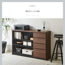 KaguBuy ロール キャビネット 幅120 収納家具 北欧 モダン 取っ手なし 上品 頑丈 箱組 木目 ツートーンカラー 国産