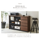 KaguBuy ロール キャビネット 幅80 収納家具 北欧 モダン 取っ手なし 上品 頑丈 箱組 木目 ツートーンカラー 国産