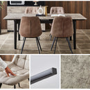 ダイニングセット 4人掛け セラミック調 伸長式 ダイニング 5点セット 150 190 ダイニングテーブル ダイニングチェア チェア セット 伸縮 伸長 4人掛け テーブル ライト ヴァロ 組立設置