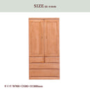 KaguBuy ネーヴェ ロッカータンス ワードローブ クローゼット 桐 鏡付 完成品 洋服掛け ハンガー掛け 壁面収納 整理タンス 幅90 国産 日本製 木製 引き出し レール付き 寝室 収納 大川家具【大型商品】