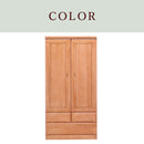 KaguBuy ネーヴェ ロッカータンス ワードローブ クローゼット 桐 鏡付 完成品 洋服掛け ハンガー掛け 壁面収納  整理タンス 幅90 国産 日本製 木製 引き出し レール付き 寝室 収納 大川家具【大型商品】