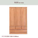 KaguBuy ネーヴェ ロッカータンス ワードローブ クローゼット 桐 鏡付 完成品 洋服掛け ハンガー掛け 壁面収納  整理タンス 幅120 国産 日本製 引き出し レール付き 寝室 収納 大川家具【大型商品】