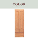 KaguBuy ネーヴェ ロッカータンス ワードローブ クローゼット 桐 鏡付 完成品 洋服掛け ハンガー掛け 壁面収納  整理タンス 幅60 国産 日本製 木製 引き出し レール付き 寝室 収納 大川家具【大型商品】