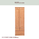 KaguBuy ネーヴェ ロッカータンス ワードローブ クローゼット 桐 鏡付 完成品 洋服掛け ハンガー掛け 壁面収納  整理タンス 幅60 国産 日本製 木製 引き出し レール付き 寝室 収納 大川家具【大型商品】