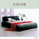 PVCダブルベッド＜ザイア＞ダブルベッドフレーム フレームのみ レザー張りベッド クッション付き モダンデザイン ダブルベッド ダブルサイズベッド インセットタイプ インセットフレーム ダブルベット フレーム単品【大型商品】