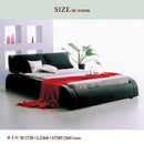 PVCダブルベッド＜ザイア＞ダブルベッドフレーム フレームのみ レザー張りベッド クッション付き モダンデザイン ダブルベッド ダブルサイズベッド インセットタイプ インセットフレーム ダブルベット フレーム単品【大型商品】