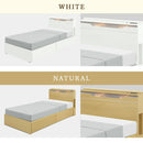 ベッド 寝具 シングルベッド シングル すのこベッド 棚付きベッド 収納付きベッド フロアライト付きベッド コンセント付きベッド ベッドフレーム ブラウン ホワイト ダークブラウン ナチュラル【大型商品】