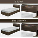 ベッド 寝具 シングルベッド シングル すのこベッド 棚付きベッド 収納付きベッド フロアライト付きベッド コンセント付きベッド ベッドフレーム ブラウン ホワイト ダークブラウン ナチュラル【大型商品】