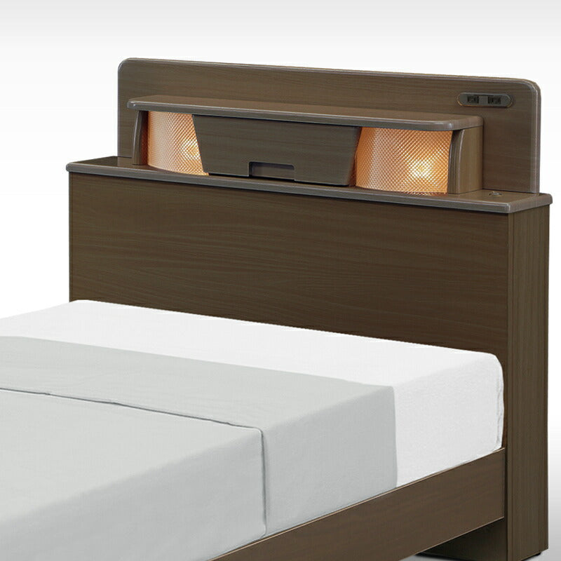 ベッド 寝具 シングルベッド シングル 棚付きベッド 収納付きベッド フロアライト付きベッド コンセント付きベッド ベッドフレーム ブラウン ホワイト ダークブラウン ナチュラル おしゃれ 組み換えベッド 送料無料