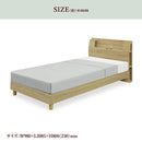 シングルベッドフレーム シングルベッド プリント化粧繊維板 メラミン化粧繊維板 不織布 LEDライト付 コンセント付 裾棚付 マッド別 シンプル 安い お買い得 Rulan ルラン LEG Sベッド【大型商品】