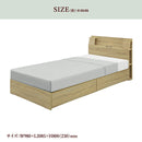 引出し付き シングルベッドフレーム シングルベッド プリント化粧繊維板 メラミン化粧繊維板 不織布 LEDライト付 コンセント付 袖棚付 BOXタイプのみ引出し(2杯)付 シンプル 安い お買い得 マット別 Rulan ルラン【大型商品】