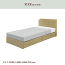 引出し付き シングルベッドフレーム シングルベットフレーム LEDライト付 コンセント付 引出し (2杯) 付 プリント化粧繊維板 メラミン化粧繊維板 不織布 シンプル シンプルデザイン フレームのみ Lemire ルミール【大型商品】