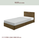 KaguBuy パオ シングルベッドフレーム シングルベットフレーム Wスライドコンセント付 ライト付 引出し【大型商品】