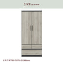 KaguBuy ディリ チェスト タンス 収納タンス 服吊 強化紙 小引出しスライドレール付き  長引き出しフルオープンレール付 幅80【大型商品】