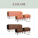 KaguBuy フロイデ  レトロ スツール 収納ボックス 3点 セット 合成皮革 アンティーク調 オシャレ ブラウン スツールBOX 3点セット