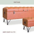 KaguBuy フロイデ  レトロ スツール 収納ボックス 3点 セット 合成皮革 アンティーク調 オシャレ ブラウン スツールBOX 3点セット