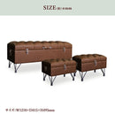 KaguBuy フロイデ  レトロ スツール 収納ボックス 3点 セット 合成皮革 アンティーク調 オシャレ ブラウン スツールBOX 3点セット