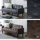 KaguBuy デッゼ ソファ 2.5人掛け レザーファブリック ヴィンテージ ソファー ローソファ 2人掛け 2.5P 2P 2人用 レトロ レザー調【大型商品】