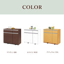 国産 ダストBOX 3分別 3色対応 ブラウン ホワイト ナチュラル カウンター ごみ箱 ダストボックス キッチン収納 キャスター付き ゴミ入れ 収納 完成品 Lvina ルビナ