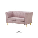 【在庫限り】KaguBuy ラフィネ ソファ ソファー 2人掛け 北欧 ゴールド脚 くすみ ガーリー かわいい エレガント ファブリック リビング 2.5人掛け アウトレット【大型商品】