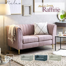 【在庫限り】KaguBuy ラフィネ ソファ ソファー 2人掛け 北欧 ゴールド脚 くすみ ガーリー かわいい エレガント ファブリック リビング 2.5人掛け アウトレット【大型商品】